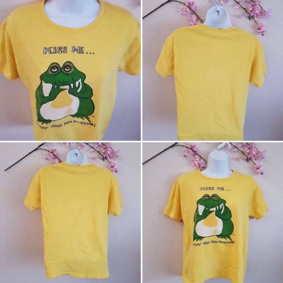 Vintage Lady T graphic frog yellow shirt large - Picture 6 of 9